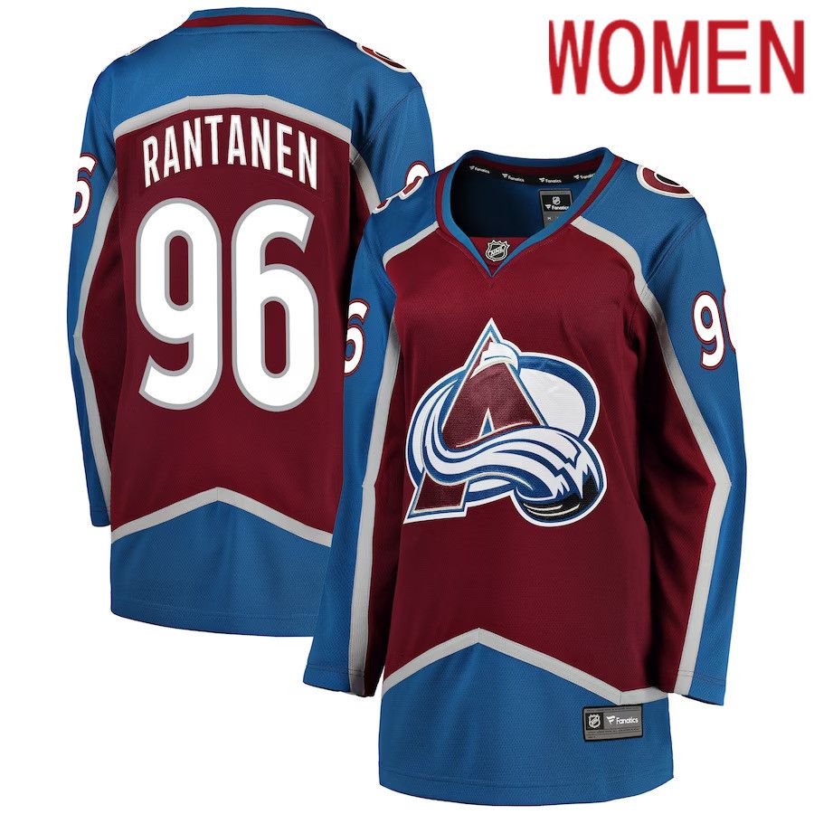 Women Colorado Avalanche #96 Mikko Rantanen Fanatics Branded Burgundy Breakaway Player NHL Jersey